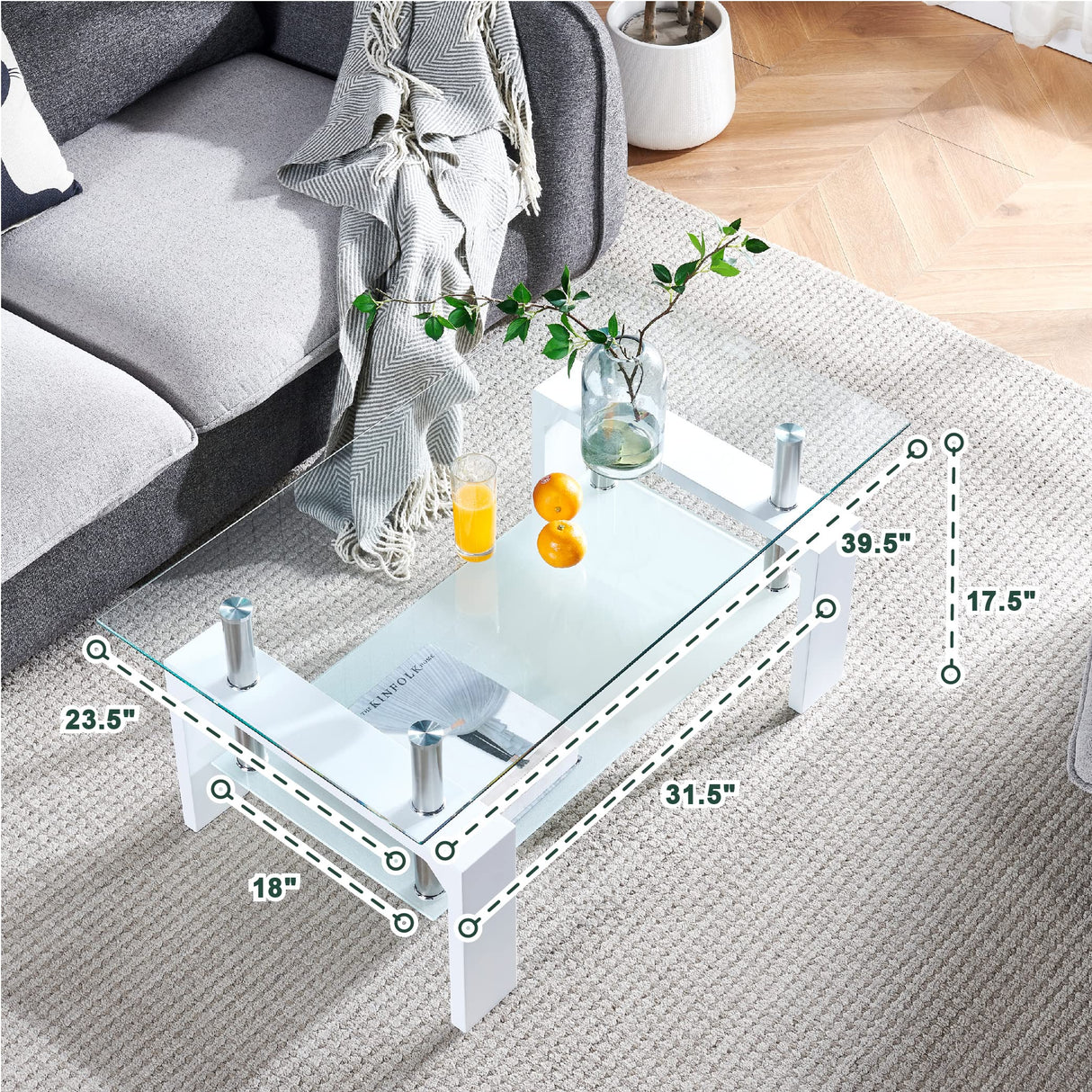 Living Room Rectangle Coffee Table, Tea Table Suitable for Waiting Room