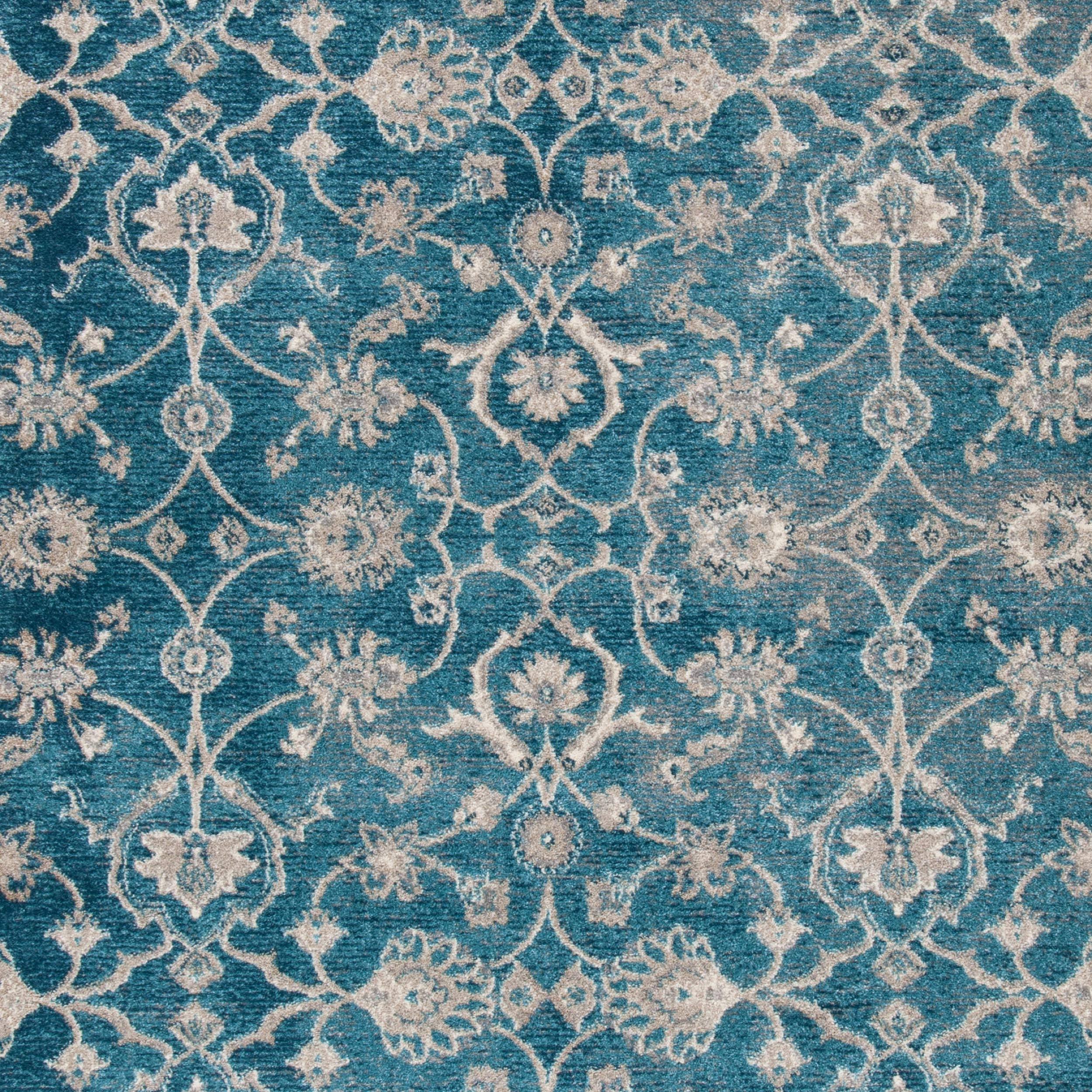 Sofia Collection 8' x 10' Blue / Beige SOF386C Vintage Oriental Distressed Non-Shedding