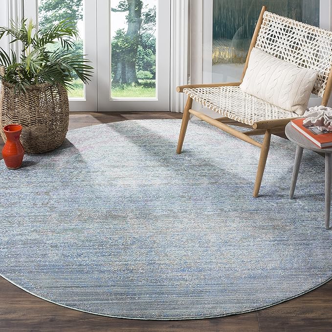 Mystique Collection Area Rug - 8' x 10', Green & Multi, Watercolor Overdyed Distressed