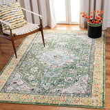 Madison Collection Area Rug - 5'3" x 7'6", Cream & Blue, Boho Distressed Medallion Design