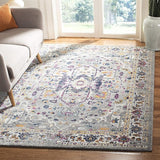Evoke Collection 6'7" Square Blue/Orange EVK275C Oriental Medallion Distressed Non
