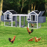 123.6" Chicken Coop Hen House Poultry Cage for 6 Chickens Wooden Rabbit Hutch