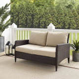 Kiawah Wicker Outdoor Loveseat, 2-Person Patio Couch for Porch, Deck