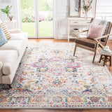 Madison Collection Area Rug - 8' x 10', Teal & Ivory, Snowflake Medallion Distressed Design