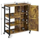 Kitchen Cart with Storage, Rolling Kitchen Island Serving Utility Trolley Cart