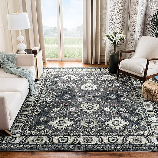 Vintage Hamadan Area Rug 9' x 12' - Taupe Oriental Persian Design