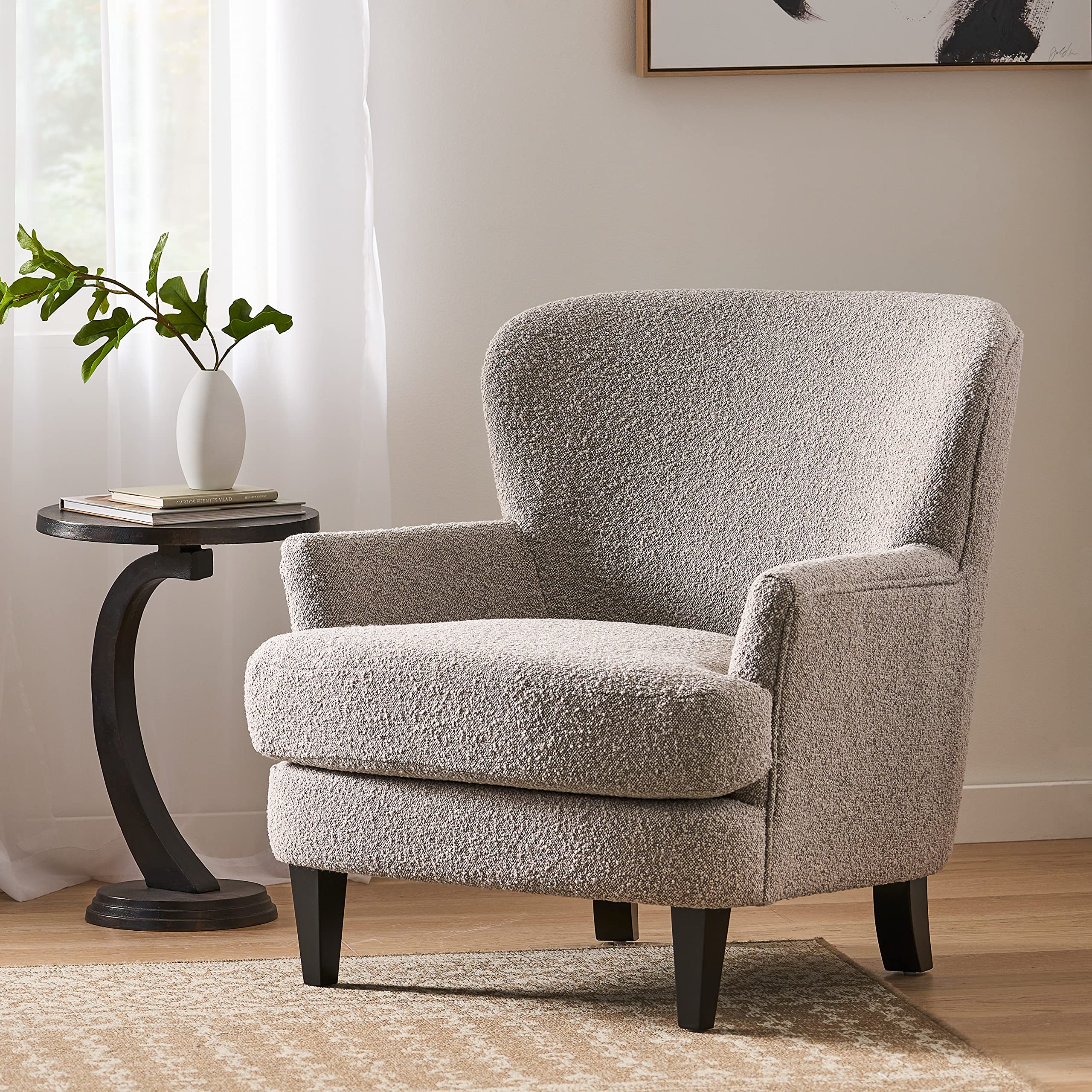 Hartshorn Club Chair, Warm Stone Gray + Matte Black