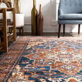 Jullian Vintage Floral Area Rug , 3' x 5', Rust, Rectangular