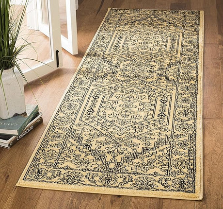 Adirondack Collection Runner Rug - 2'6" x 8', Light Grey & Dark Grey