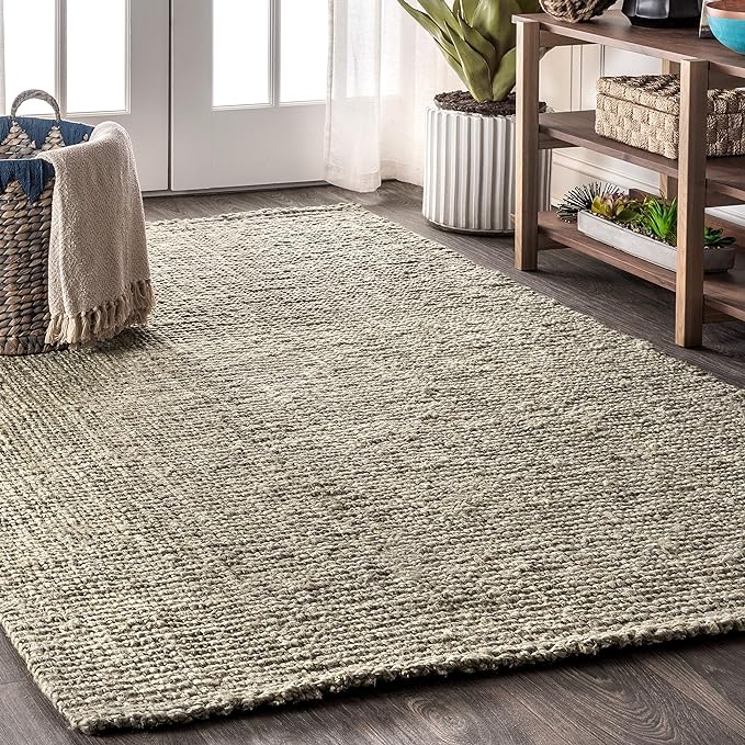 NRF102B-8 Pata Hand Woven Chunky Jute Light Ivory 8 ft. x 10 ft. Area-Rug, Farmhouse