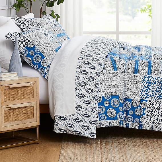 Oversized Comforter Bedding Set Down Alternative All-Season Warmth, Soft Reversible