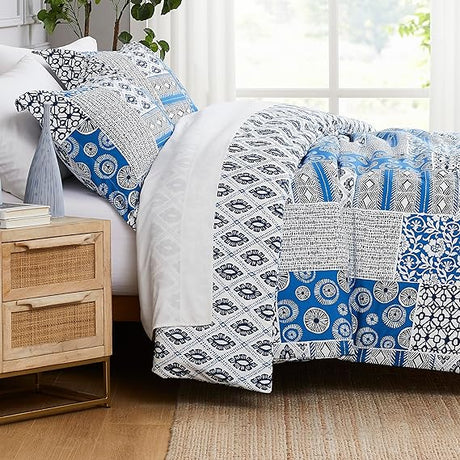 Oversized Comforter Bedding Set Down Alternative All-Season Warmth, Soft Reversible