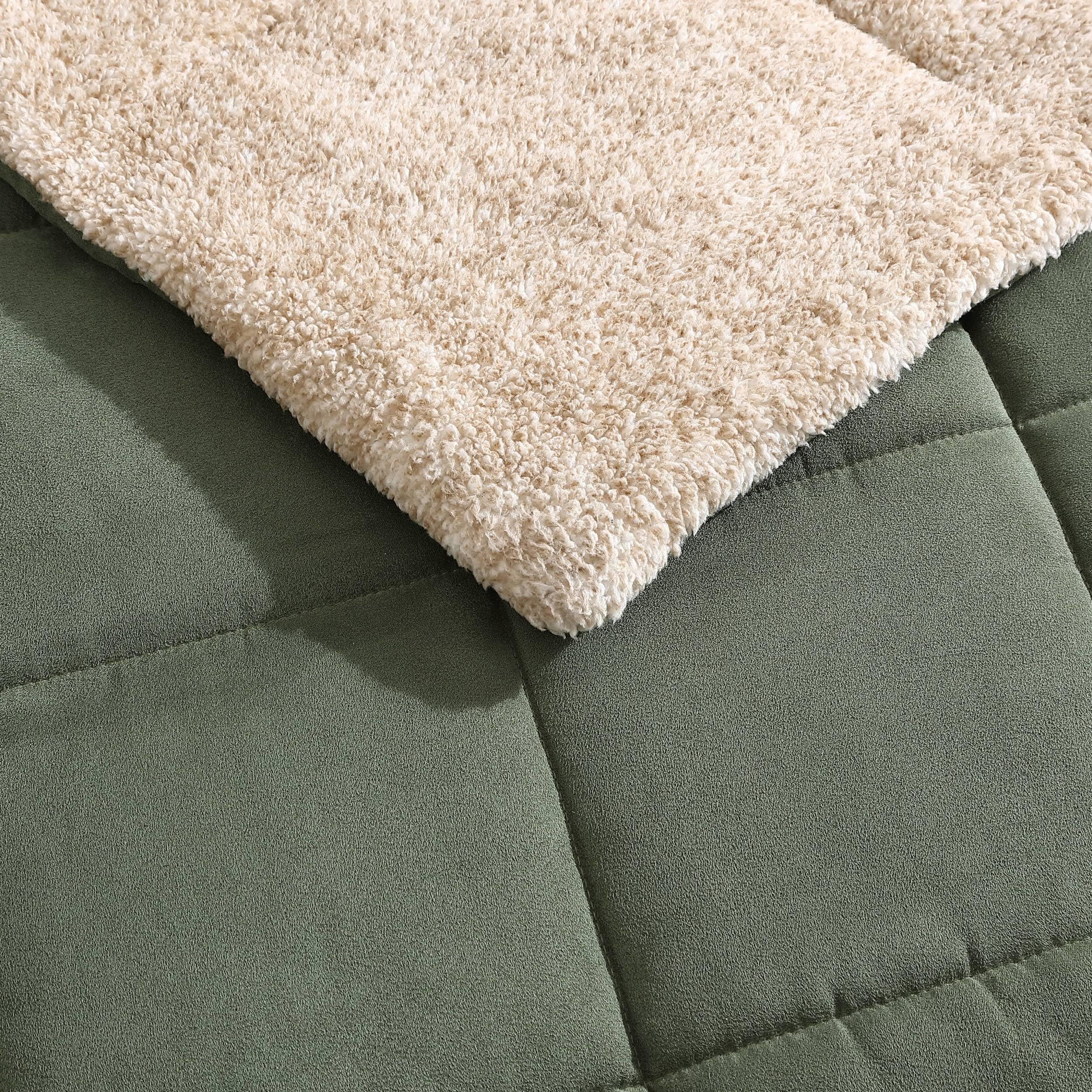 Queen Comforter Set - Soft Microsuede with Sherpa Reverse