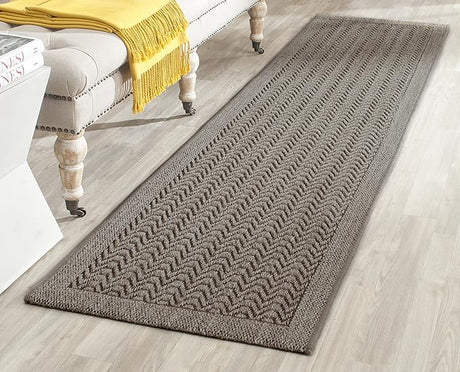 Palm Beach Collection Area Rug - 8' x 11', Silver, Sisal & Jute Design, Ideal for High Traffic