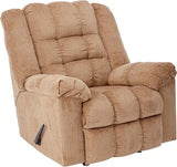 Ludden Ultra Plush Manual Rocker Recliner with Tufted Back, Dark Brown