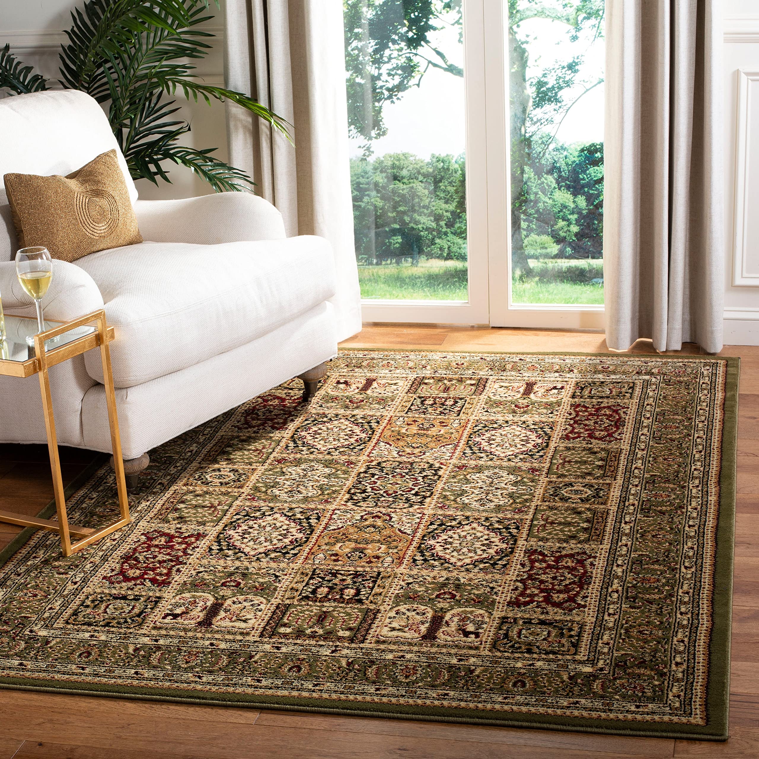 SAFAVIEH Lyndhurst Collection Area Rug - 10' x 14', Multi & Green, Traditional Oriental Design, Non-Shedding & Easy Care, Ideal for High Traffic Areas in Living Room, Bedroom (LNH217A)