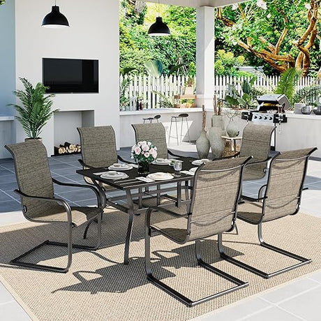 Sling Patio Chairs, 2 PCS Padded Spring Patio Chair for Outdoor