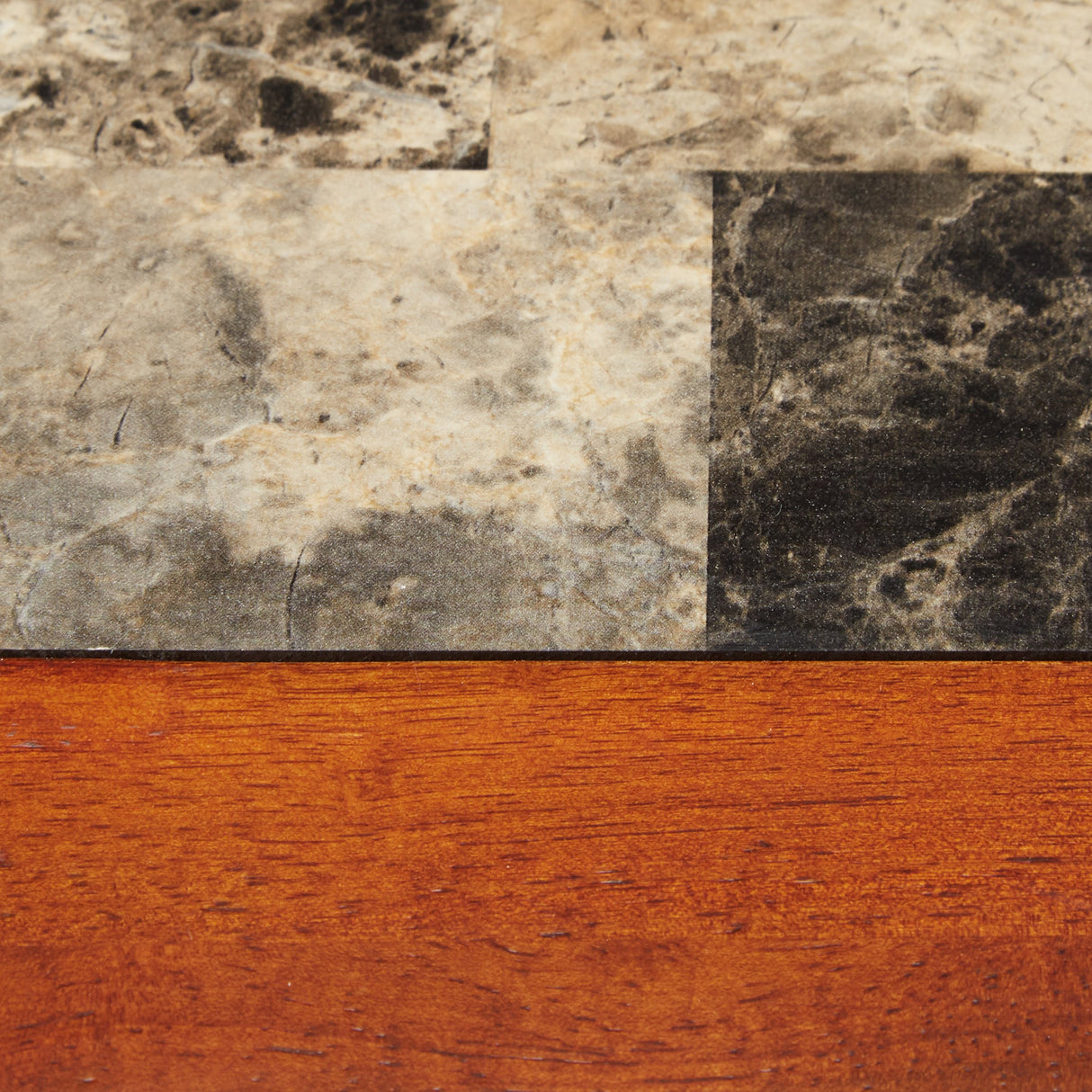 5-Piece Counter Height Dining Set - Red Brown & Tan