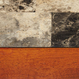 5-Piece Counter Height Dining Set - Red Brown & Tan