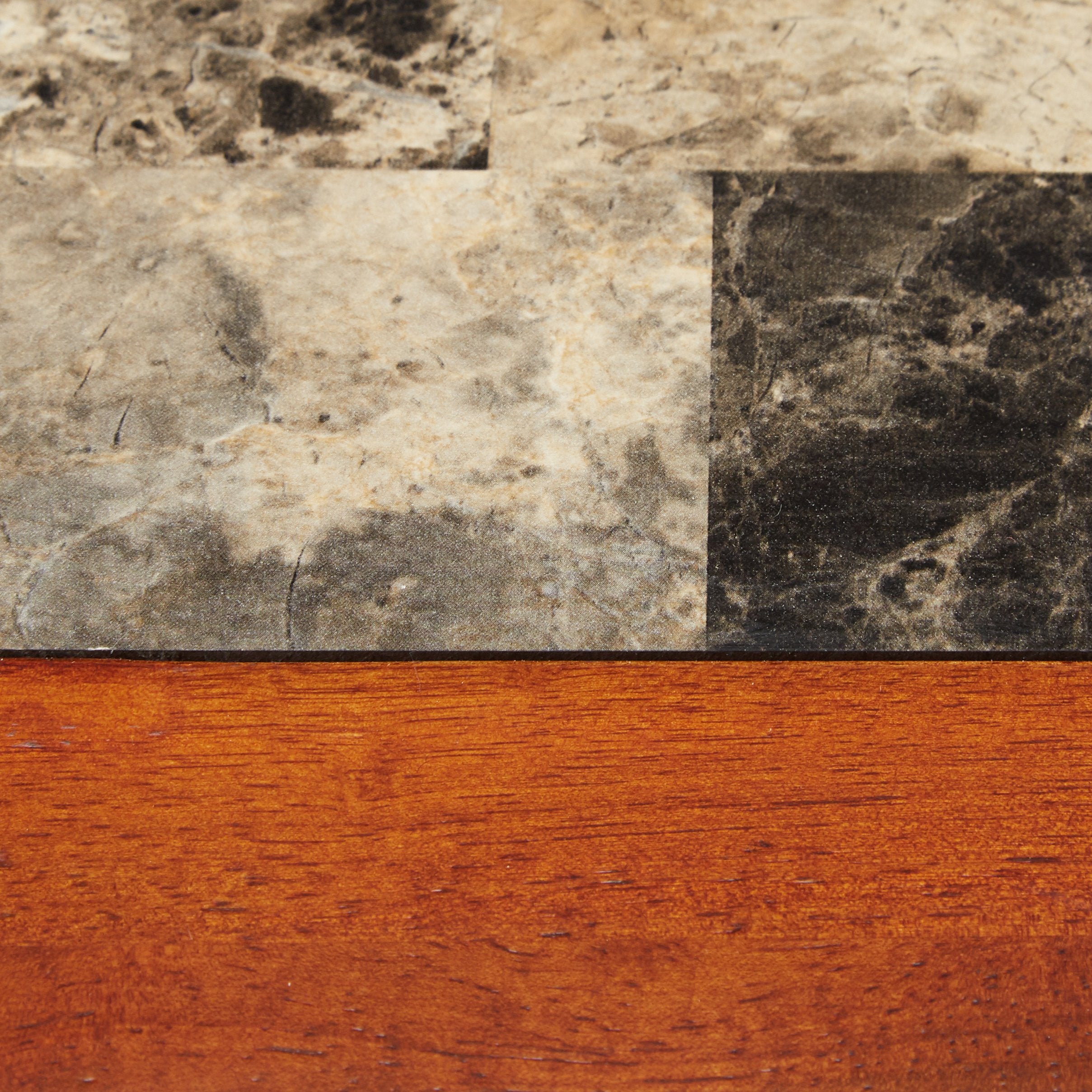 5-Piece Counter Height Dining Set - Red Brown & Tan