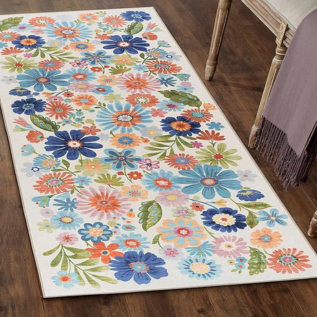 Machine Washable Area Rug Runner - Living Room Bedroom Bathroom Kitchen Entryway Office