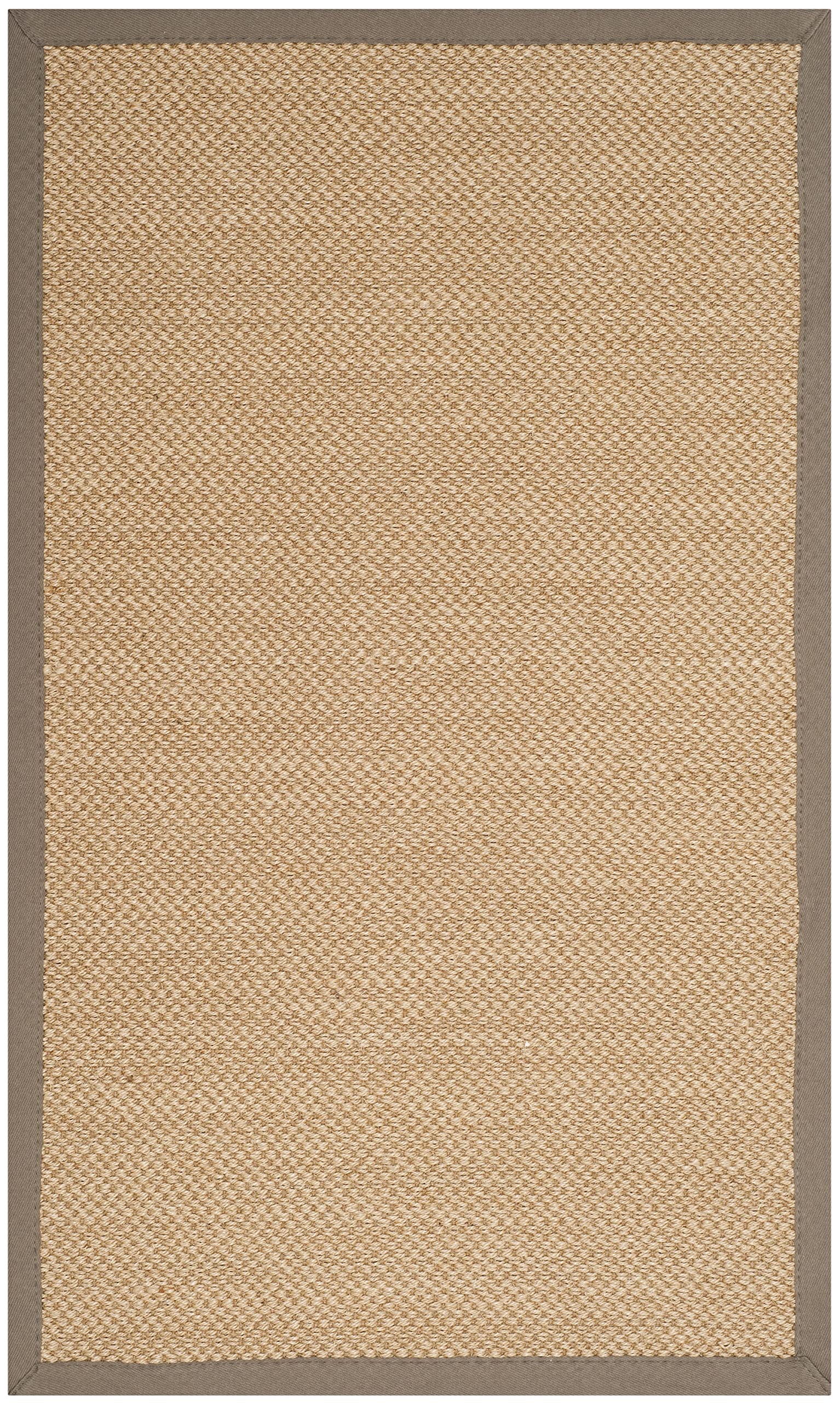 Natural Fiber Collection Accent Rug - 3' x 5', Maize & Grey, Border Sisal Design, Easy Care