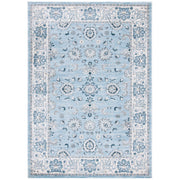 Isabella Collection Area Rug - 8' x 10', Light Blue & Cream, Oriental Design, Non-Shedding