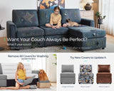 Modular Sectional Sofa, Oversized Sectional Couch with Storage, Ottomans