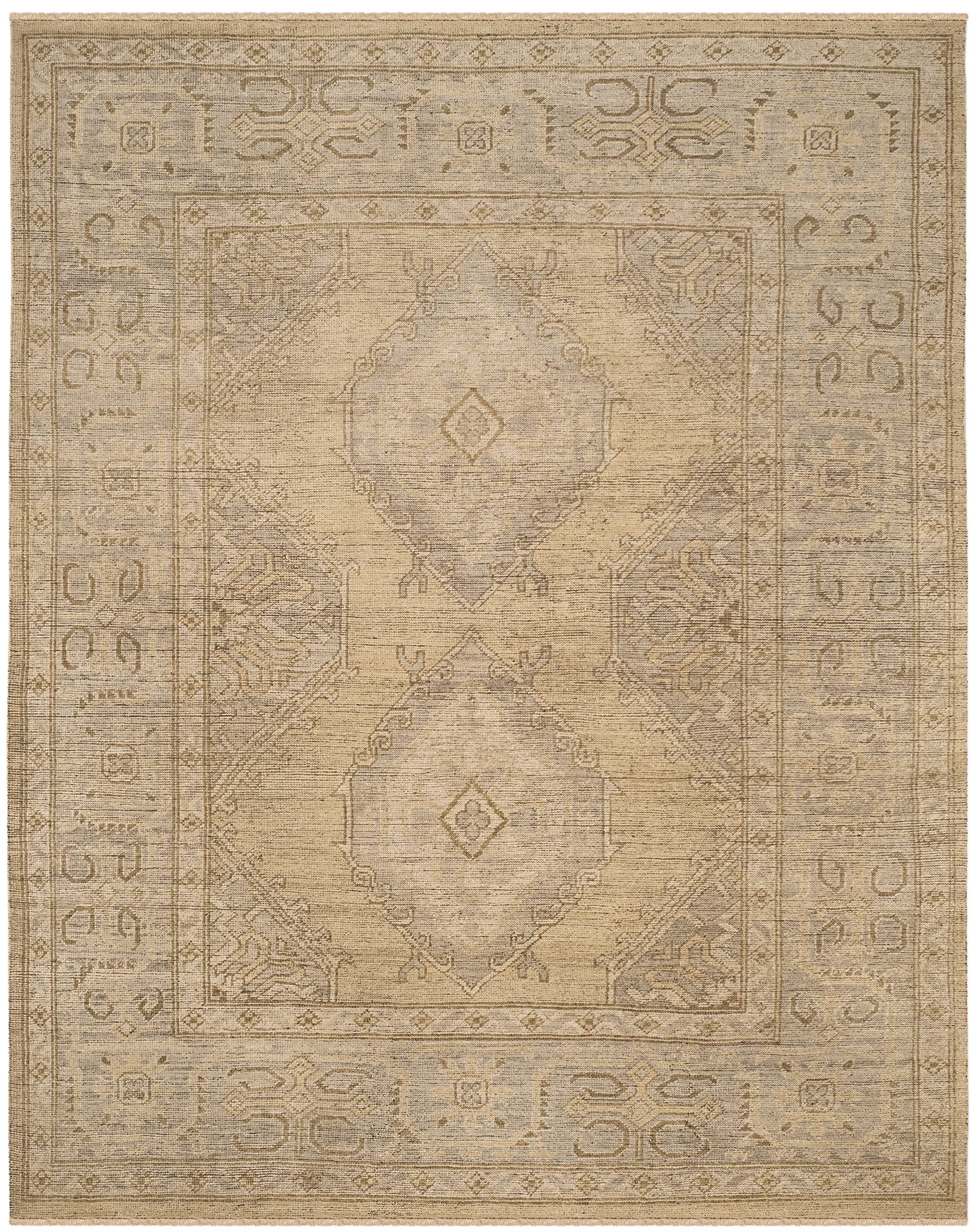 SAFAVIEH Izmir Collection Area Rug - 10' x 14', Gold & Grey, Hand-Knotted Traditional New Zealand Wool, Ideal for High Traffic Areas in Living Room, Bedroom (IZM180A)