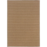 Veranda Woven Tonal Striped Indoor-Outdoor Brown Area  1'9" x 3'9" 2' x 3' Accent