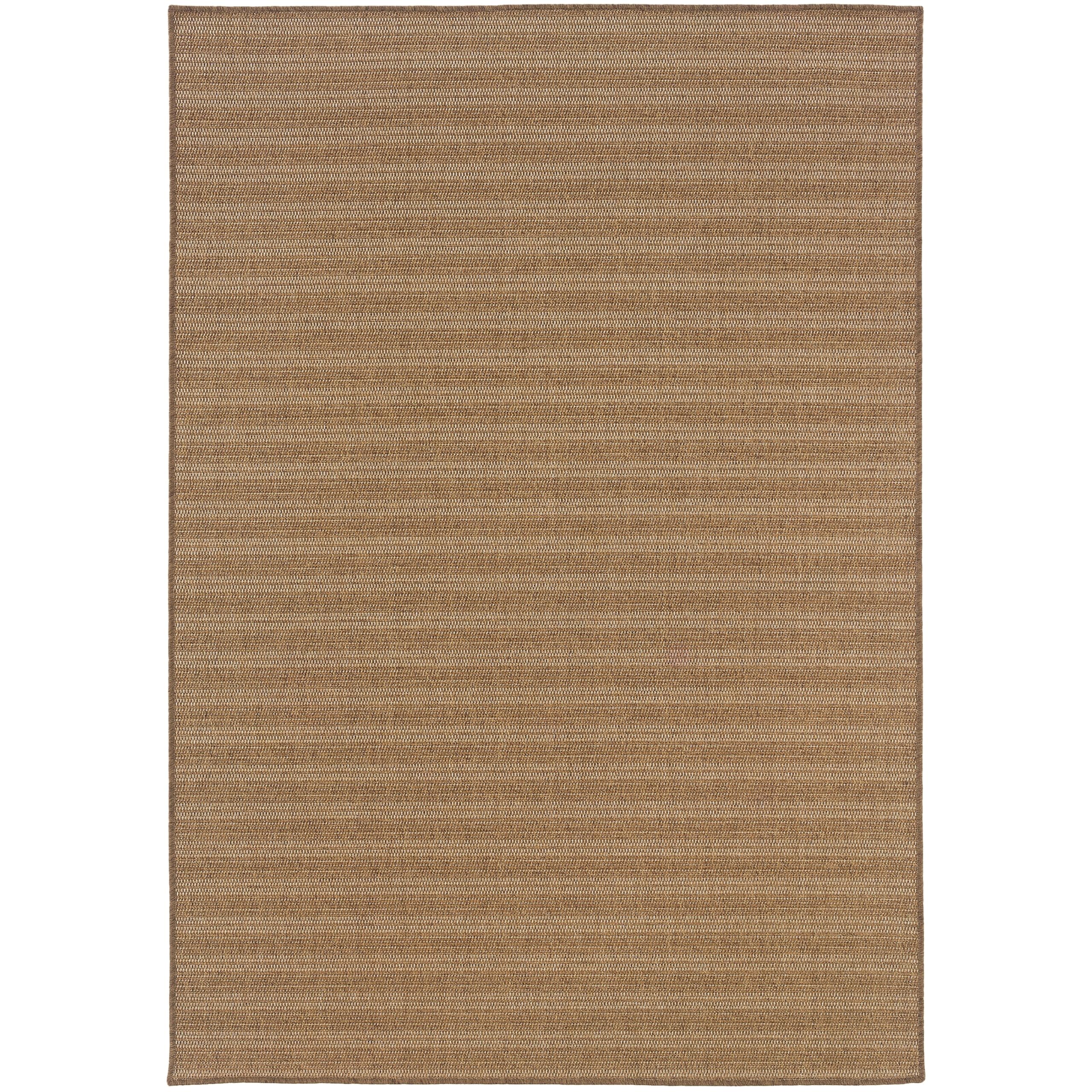 Veranda Woven Tonal Striped Indoor-Outdoor Brown Area  1'9" x 3'9" 2' x 3' Accent