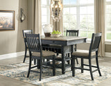 Tyler Creek Farmhouse Counter Height Dining Table with Wine Rack