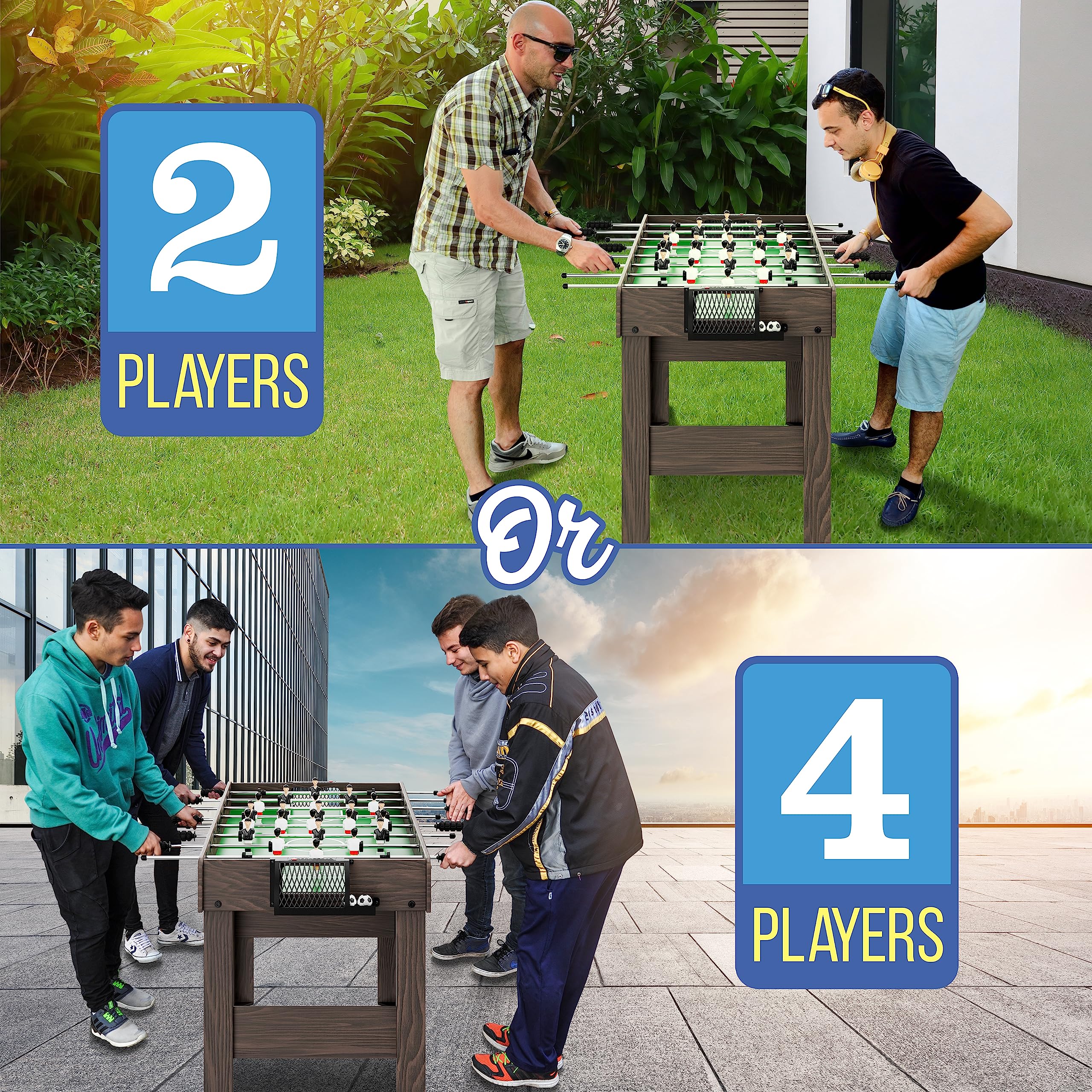 Competition Sized Foosball Table, Full Size 48in Portable Soccer with Ball for Home