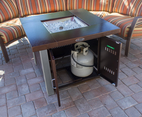 38'' Outdoor Propane Gas Fire Pit Table with Clear Fireglass, CSA certification, Two Tone Finish