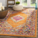 Madison Collection 8' Square Orange/Fuchsia MAD133D Boho Chic Medallion Non