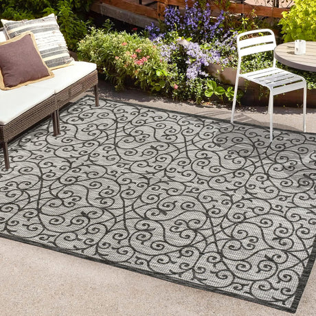 SMB107E-8 Madrid Vintage Filigree Textured Weave Indoor Outdoor Area