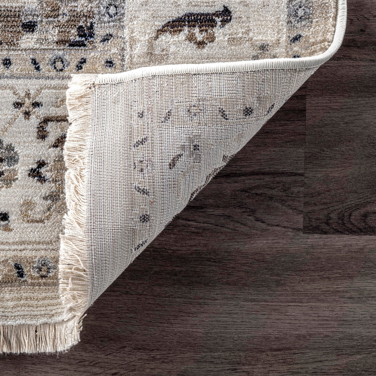 nuLOOM Oliveira Floral Medallion Fringe Area Rug, 8x10, Beige
