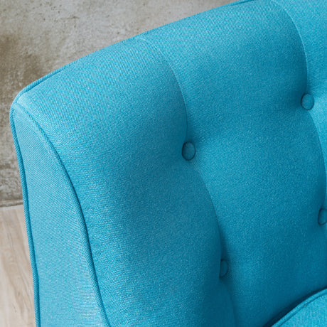 Felicity Mid-Century Fabric Arm Chair, Teal 29.5D x 25W x 30.5H Inch