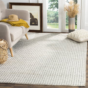 Natura Collection Area Rug - 10' x 14' Ivory & Silver Handmade Wool Viscose