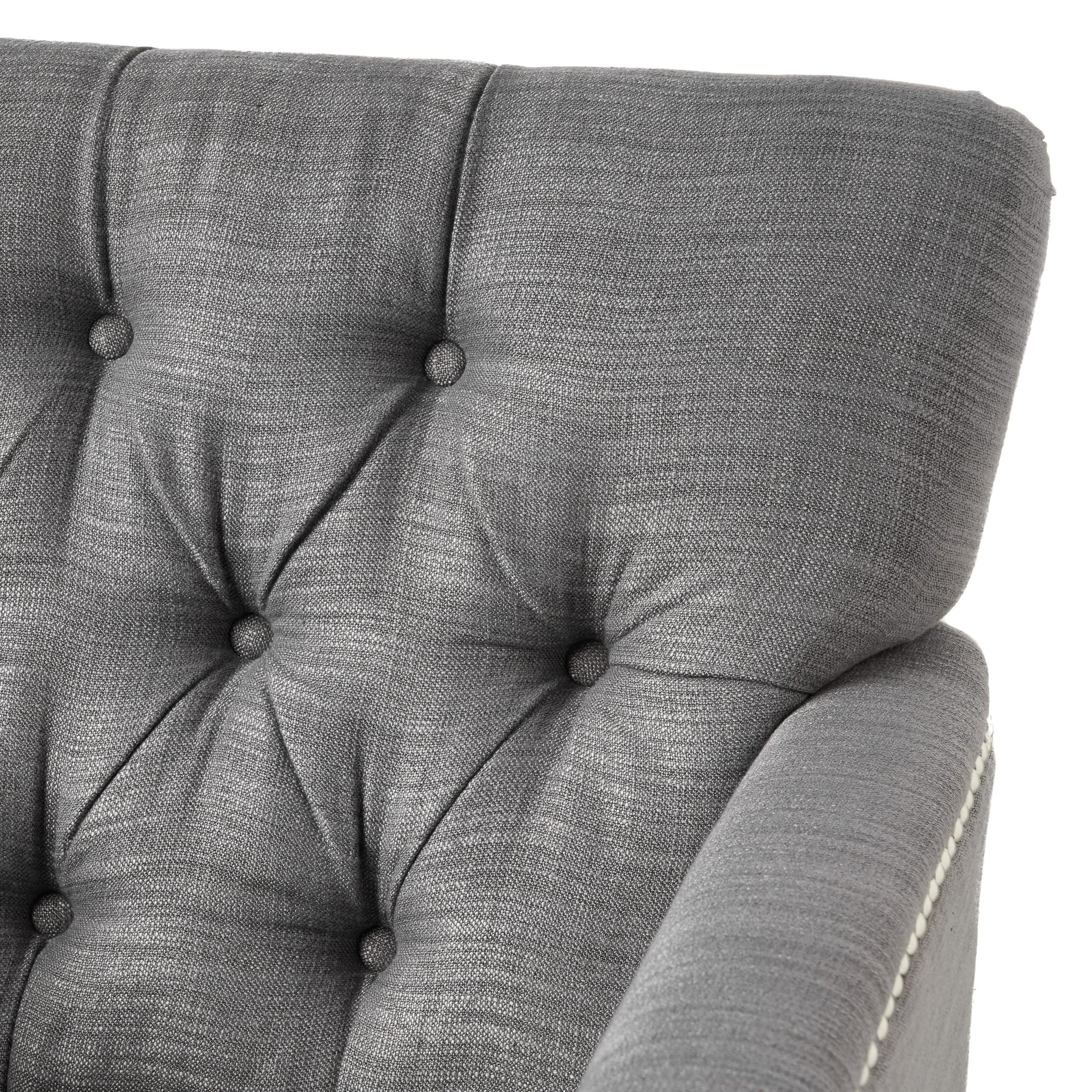 Knight Home Malone Club Chair, Charcoal Grey 28D x 29.5W x 33.5H Inch
