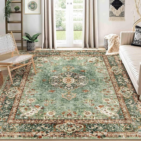 Green Rug 3x5,Washable Area Rugs for Bedroom Living Room Kitchen Entryway,