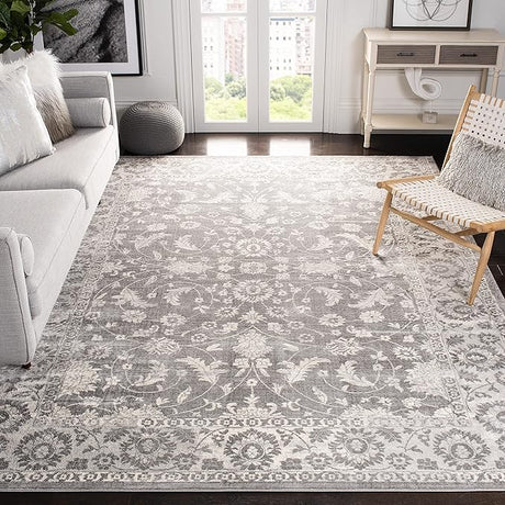 SAFAVIEH Brentwood Collection 2' x 6' Cream/Grey BNT844B Traditional Oriental Non