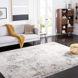 Aston Collection Area Rug - 8' x 10', Ivory & Blue, Modern Abstract Design, Non-Shedding & Easy Care,