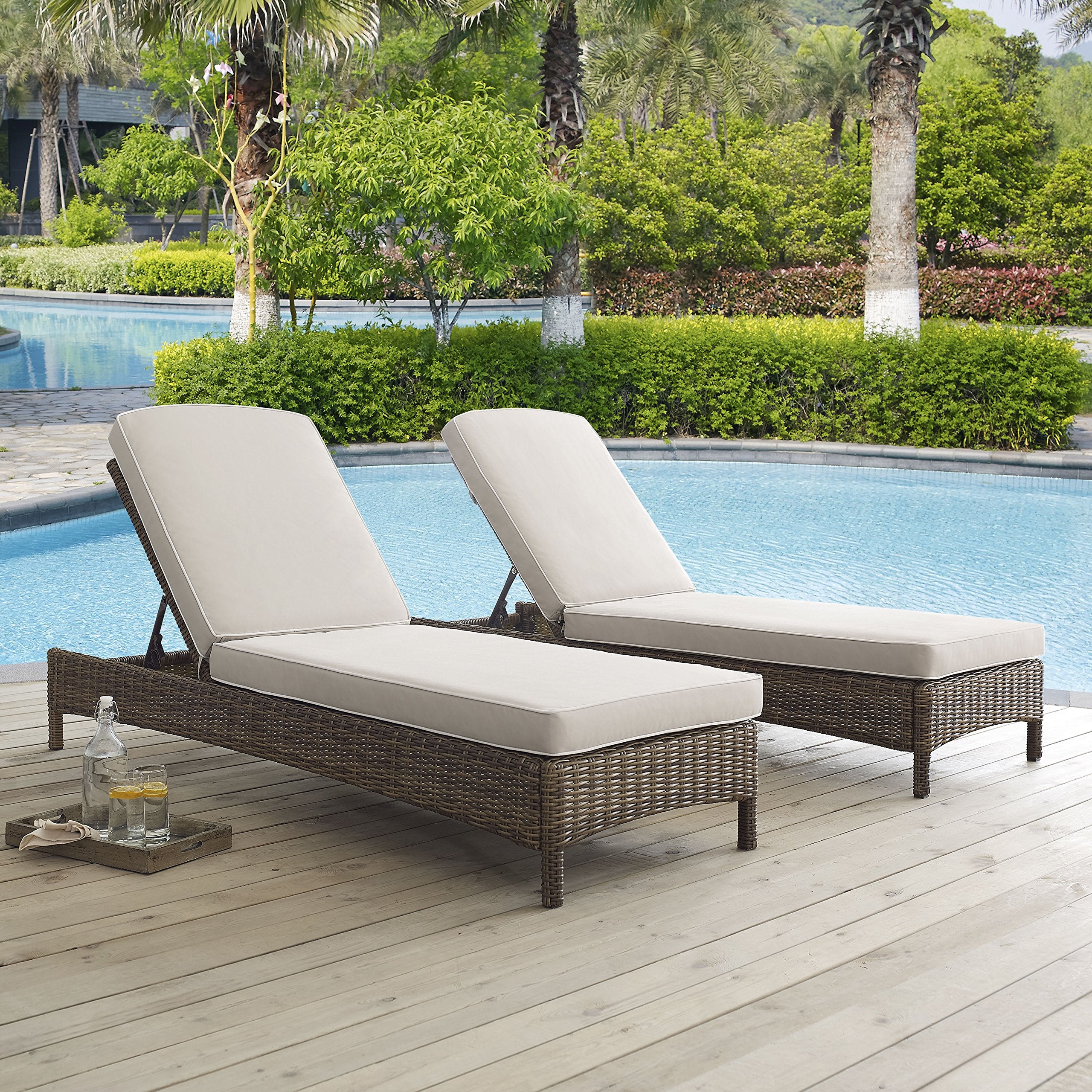 Bradenton Reclining Wicker Outdoor Chaise Lounge Chair for Patio, Deck