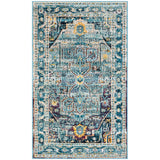 Crystal Collection Accent Rug - 2'2" x 5', Teal & Purple, Medallion Distressed Design,