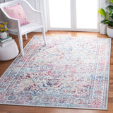 Brentwood Collection Area Rug - 10' x 13', Ivory & Blue, Medallion Distressed Design,