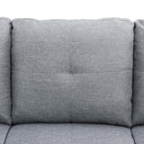 NicBex Couches for Living Room L Shaped Couch Upholstered Futon Sofa Comfy Linen Modular Sofa 3-Piece Sofa Set with Storage Ottoman for Apartments, Living Room and Office, Dark Grey