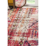 Monaco Boho Chic Tribal Area Rug 10' x 14' - Magenta Multi Distressed Design