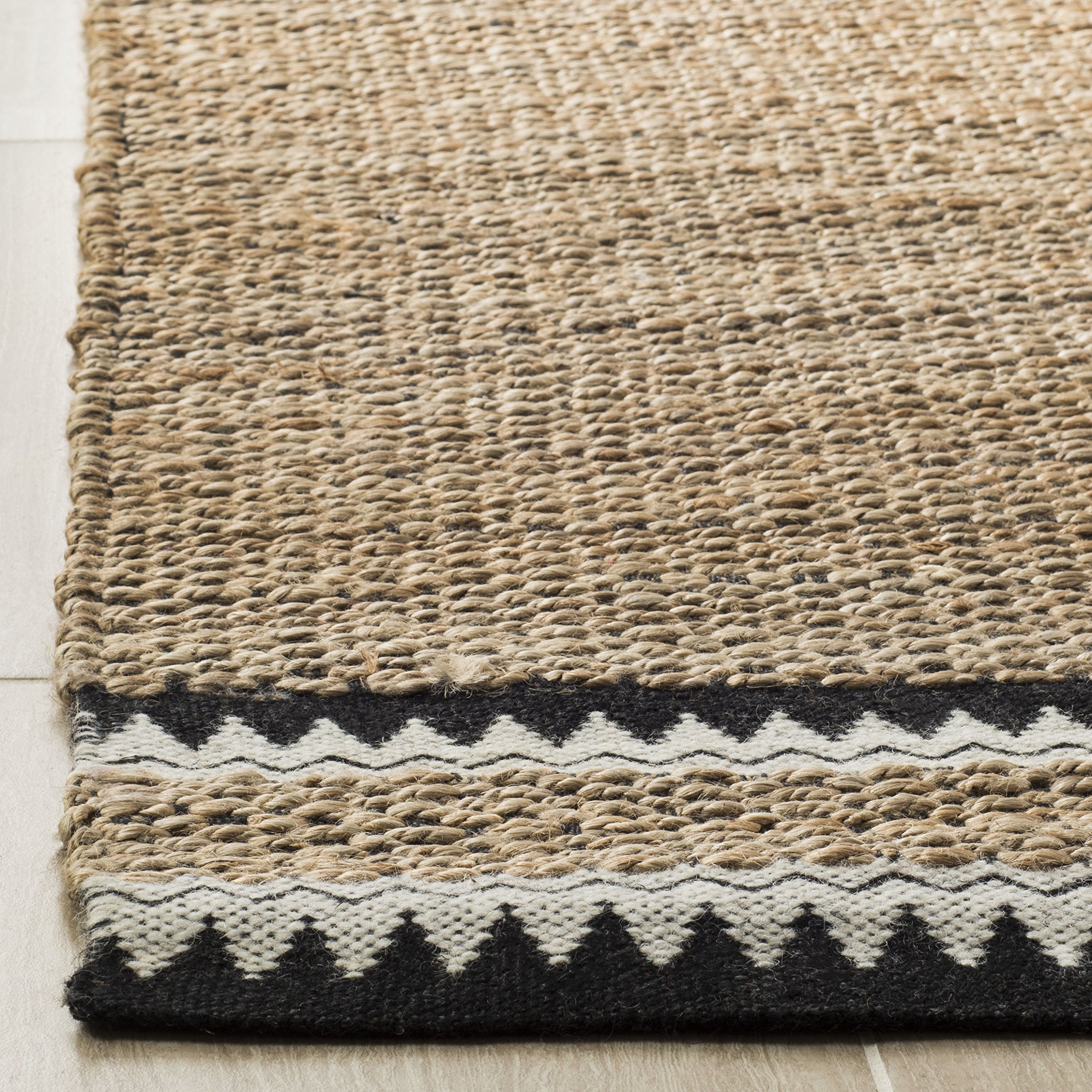 Natural Jute Area Rug 8x10 - Handwoven Boho Farmhouse Style