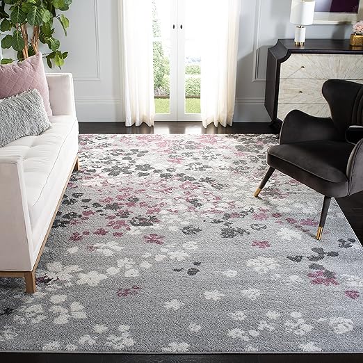 Adirondack Floral Area Rug 10' x 14' - Ivory & Purple